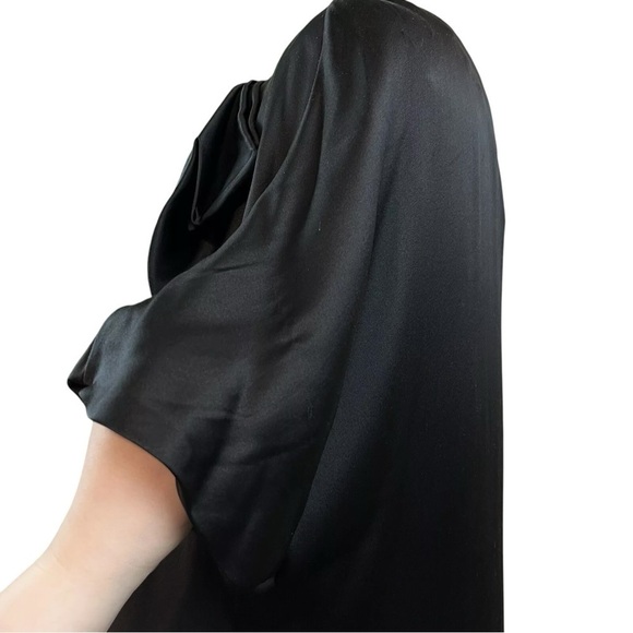 Stella McCartney Italy Draped Silk One Shoulder Cocktail Dress Black 40 US 4/6 - Picture 5 of 10